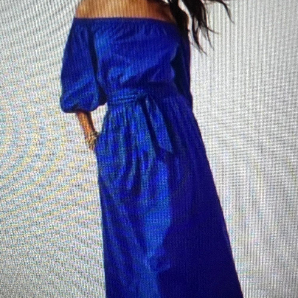 NWT Lilly Pulitzer Shawnlee Off Shoulder Midi Dress Alba Blue XS
